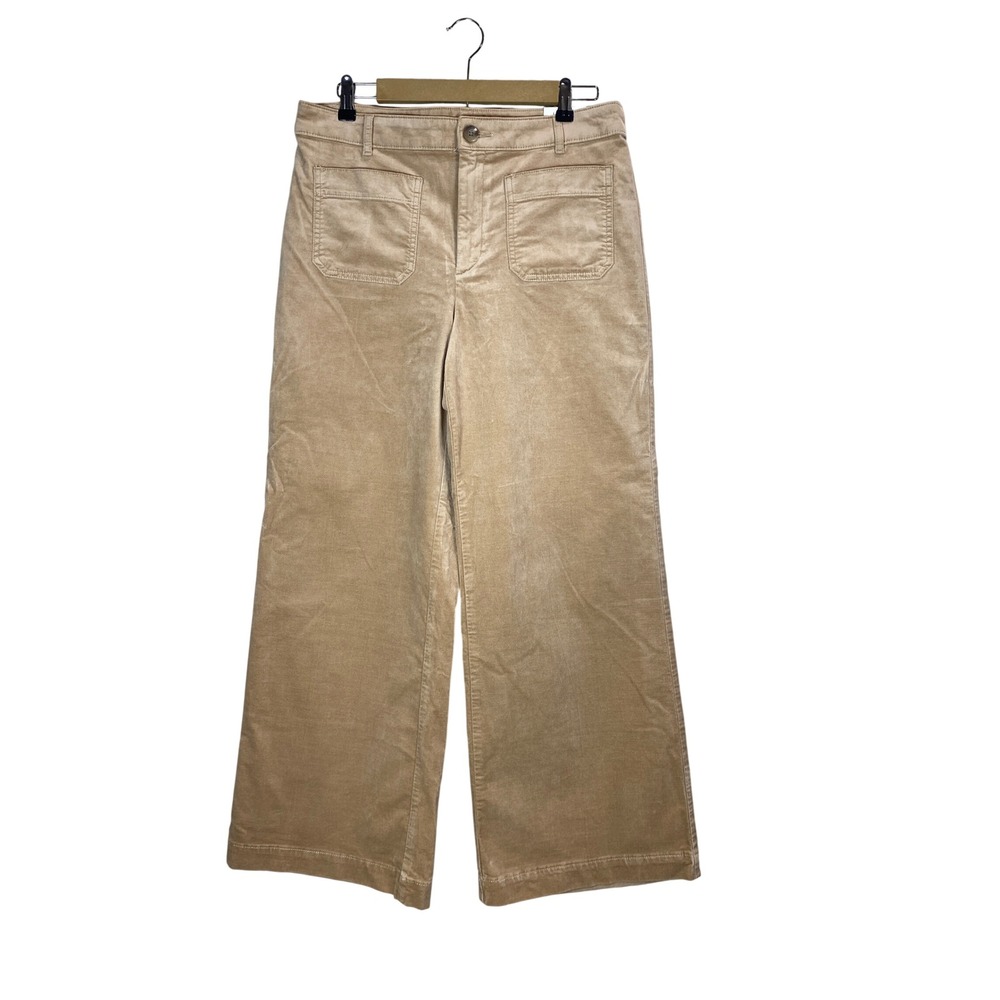 Loft The Palmer Wide Leg Corduroy Pants Tan Khaki High Rise Size 12 NWT
